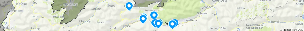 Kartenansicht für Apotheken-Notdienste in der Nähe von Leutasch (Innsbruck  (Land), Tirol)